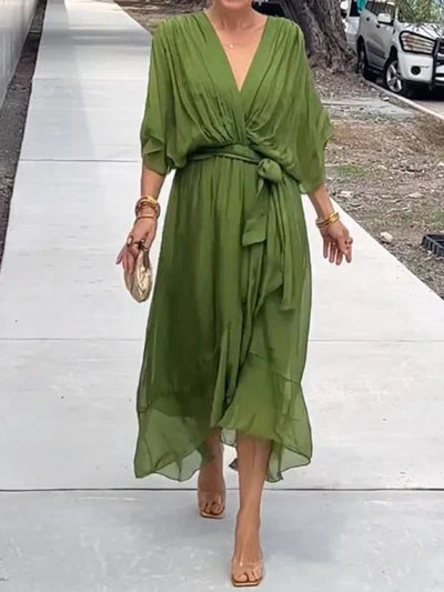 Chic V-Neck Chiffon Dress for Any Occasion