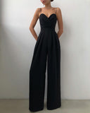Chic High-Waist Spaghetti Strap Jumpsuit