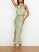Chic Speckled Silk Women's Dress