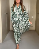 Chic Polka Dot and Geometric Pattern Dress