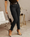 Chic High-Waisted Cargo Trousers