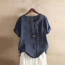 Stylish Cotton Blouse with Chic Button Closure