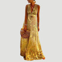 Sequin-Embellished V-Neck Flowing Dress