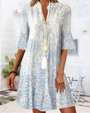 Chic Half Sleeve Printed Dress