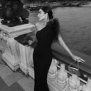 Stylish Bardot Neckline Fur Dress
