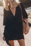 Chic Wrap Neckline Beach Dress for Women