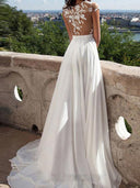 Elegant Maternity Wedding Lace Dress with Side Slit