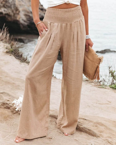 Chic Wide Leg Cotton Trousers