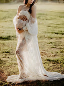 Chic Maternity Chaps & Maxi Dress Set for Photoshoots