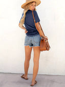 Dandelion Print Round Neck T-Shirt