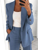 Chic Women's Blazer Set - Flattering Design