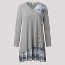 Chic Long-Sleeved Plaid Dress