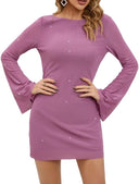Chic Long-Sleeved Mini Dress for Parties