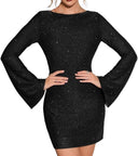 Chic Long-Sleeved Mini Dress for Parties