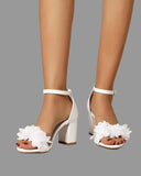 Floral Decor High Heel Sandals for Women