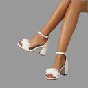 Floral Decor High Heel Sandals for Women