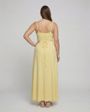 Chic Long Draped Dress with Integrated Bra