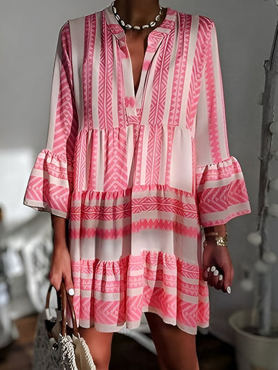 Bohemian Ethnic Pattern Midi Dress