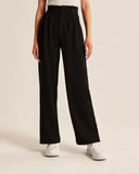 Chic High Waisted Wide Leg Trousers