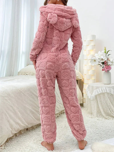 Cozy Women's Plush Night Jumpsuit