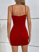 Chic Wrap Mini Dress with Spaghetti Straps