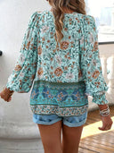 Floral Long Sleeve Women's Blouse