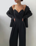 Chic High-Waist Spaghetti Strap Jumpsuit