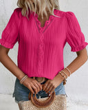 Floral Lace V-Neck Blouse - Fleur Elegance