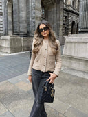 Button-Up Jacket Set with Handy Pockets