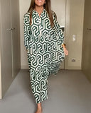 Chic Polka Dot and Geometric Pattern Dress