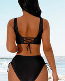 Chic Drawstring Bikini with Back Lacing