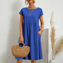 Cotton Round Neck Dress for Women