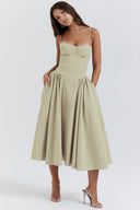 Corset-Style Midi Dress for Chic Elegance