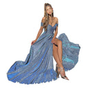 Sequined Slit Dress with Tube Top Elegance