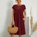 Cotton Round Neck Dress for Women