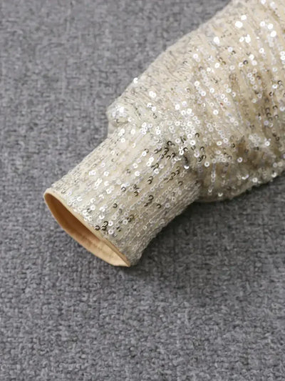 Off-Shoulder Sequin Mini Dress for Parties