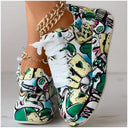 Trendy Women's Graffiti Print Sneakers