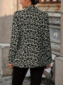 Leopard Print Long Blazer for Year-Round Style