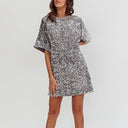 Bell Sleeve Sequin Dress with Glamorous Shine