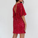 Bell Sleeve Sequin Dress with Glamorous Shine