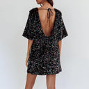 Bell Sleeve Sequin Dress with Glamorous Shine