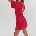 Bell Sleeve Sequin Dress with Glamorous Shine