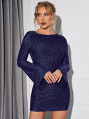 Chic Long-Sleeved Mini Dress for Parties