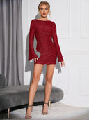 Chic Long-Sleeved Mini Dress for Parties