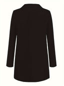 Chic Solid Color Business Blazer with Open Front