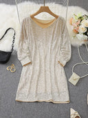 Off-Shoulder Sequin Mini Dress for Parties