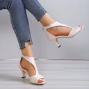 Stylish Open Toe Heels with Back Zipper for Any Occasion