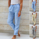 Chic Cotton-Linen Stretch Trousers