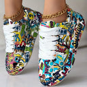 Trendy Women's Graffiti Print Sneakers