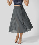 Chic High-Waisted 2-in-1 Midi Skirt